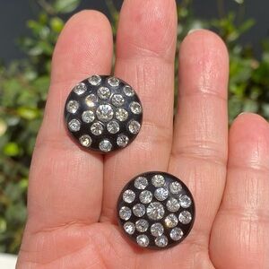Vintage screw on earrings with crystals